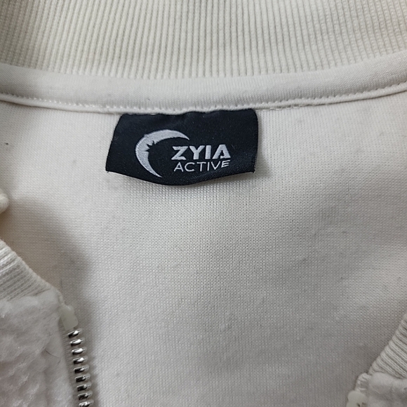 Zyia Active Flying V White Fleece Zip-Up Jacket Women's XXL - Picture 4 of 10